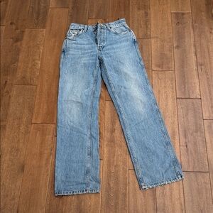 Re/Done Button-Fly Straight-Leg Jeans